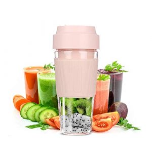 Sturdy and durable Portable Blender, Mini Blender for Shakes and Smoothies, Personal Blender with Rechargeable USB for Juices, Shakes, Smoothies, Salad Dressing, Baby Food(Light Pink)…