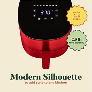 BELLA 2.9QT Touchscreen Air Fryer, No Pre-Heat Needed, No-Oil Frying, Fast Healthy Evenly Cooked Meal Every Time, Dishwasher Safe Non Stick Pan and Crisping Tray for Easy Clean Up, Matte Red