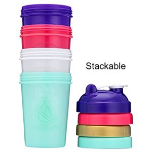 4 PACK - 20-Ounce Shaker Bottle with Wire Whisk Balls, Shaker Cups for Protein Mixes, By Hydra Cup