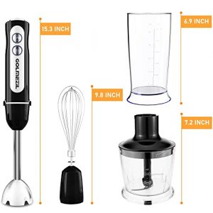 Immersion Hand Blender Max 1000W: Electric 4-in-1 Variable Speed Corded Handheld Stick Blenders with Attachments