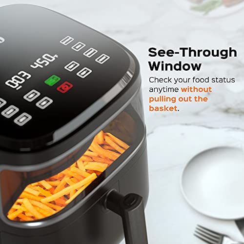 Dreo Air Fryer Pro Max, 11-in-1 Digital Air Fryer Oven Cooker with 100 Recipes, Visible Window, Supports Customerizable Cooking, 100℉ to 450℉, LED Touchscreen, Easy to Clean, Shake Reminder, 6.8QT,Black,Large,DR-KAF001