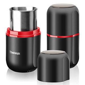 COOL KNIGHT Herb Grinder [large capacity/fast /Electric ]-Spice Herb Coffee Grinder with Pollen Catcher/- 7.5" (Black)