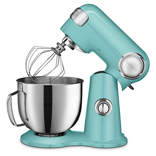 Cuisinart SM-50TQ Precision Master 5.5-Quart 12-Speed Stand Mixer Bowl, Chef's Whisk, Flat Mixing Paddle, Dough Hook, and Splash Guard with Pour Spout, Robin's, One Size, Robbin's Egg