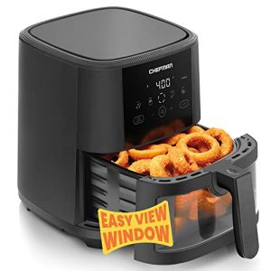 Chefman TurboTouch Easy View Air Fryer, The Most Convenient And Healthy Way To Cook Oil-Free, Watch Food Cook To Crispy And Low-Calorie Finish Through Convenient Window, 5 Qt