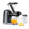 Slow Masticating Juicer, Qualeben Cold Press Juicer Machines with 3’’ Feed Chute for Whole Fruit Vegetable, Slow Juicer Extractor with 2 Modes/Reverse Function, 2 Portable Bottles, Recipes and Brush