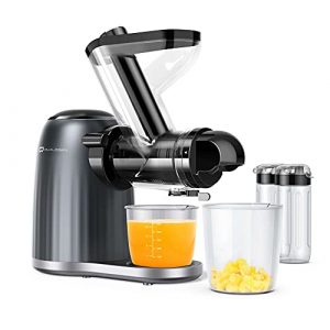 Slow Masticating Juicer, Qualeben Cold Press Juicer Machines with 3’’ Feed Chute for Whole Fruit Vegetable, Slow Juicer Extractor with 2 Modes/Reverse Function, 2 Portable Bottles, Recipes and Brush