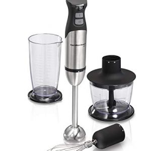 Hamilton Beach 7 Piece Wand, 4-in-1 Immersion Hand Blender with Handheld Blending Stick, Whisk, Mixing Cup, & Food Chopper with Variable Speed, Stainless Steel