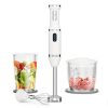 Cordless Hand Blender Electric , Immersion Smart Stick Blender Rechargeable with Stainless Steel Blades, 2 speed adjustable Beaker Whisk for Infant Food Smoothies Puree Sauces Soups (White)