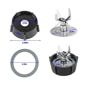 Replacement Parts For Oster Blender Blades with 4980 & 4902 Blender Jar Bottom & 6 Point Fusion Blade & 1 Pcs O Ring Rubber Seal Gasket