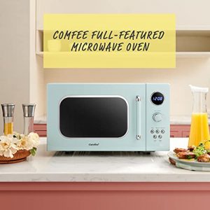 COMFEE' CM-M091AGN Retro Microwave with Multi-stage Cooking, 9 Preset Menus and Kitchen Timer, Mute Function, ECO Mode, LED digital display, 0.9 cu.ft, 900W, Green