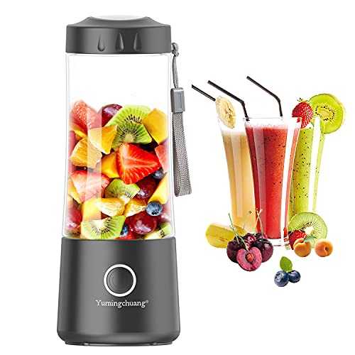 Portable Blender, Personal Size Blender for Smoothies and Shakes Mini Juicer Cup, USB Rechargeable Mini Fruit Juice Mixer (black)