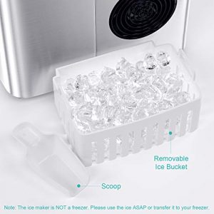 CROWNFUL Ice Maker Machine for Countertop, 9 Ice Cubes Ready in 7 Minutes, 26lbs Bullet Ice Cubes in 24H, Portable Small Ice Maker with Scoop and Basket