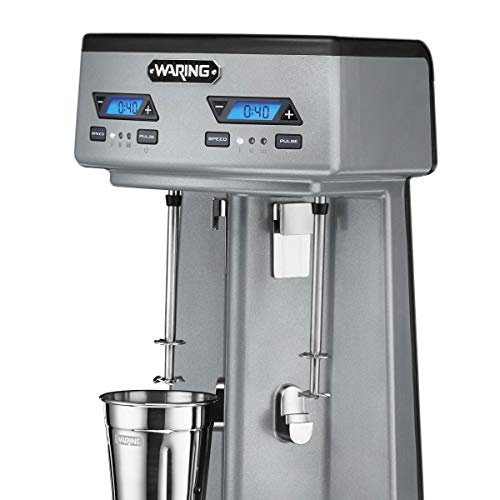 Waring Commercial WDM3600TX Heavy-Duty Triple Spindle Drink Mixer, Each Spindle Has Independent 1hp Motor, with Countdown Timer, Digital Display, Automatic Start/Stop, 120V, 5-15 Phase Plug