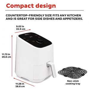 Instant Vortex 2QT 4-in-1 Air Fryer Oven Combo, (Free App With 90 Recipes), Customizable Smart Cooking Programs, Roast, Toast, Crisp, Reheat, Nonstick and Dishwasher-Safe Basket, White