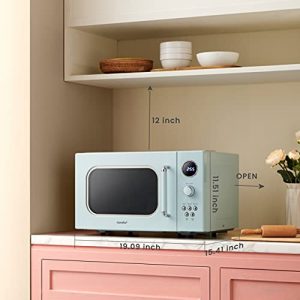 COMFEE' CM-M091AGN Retro Microwave with Multi-stage Cooking, 9 Preset Menus and Kitchen Timer, Mute Function, ECO Mode, LED digital display, 0.9 cu.ft, 900W, Green