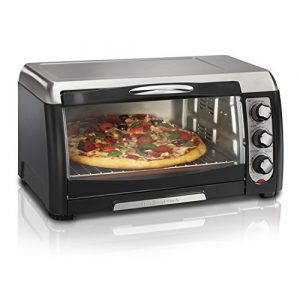 Hamilton Beach Countertop Convection Toaster Oven, 6-Slice, with Bake Pan and Broil Rack, Black (31331D)