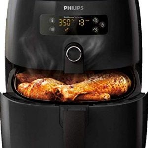 Philips Premium (1.8lb/2.75qt) Compact Digital Airfryer w/Snack Cover Accessory (Splatterproof Lid), Black - HD9741/56