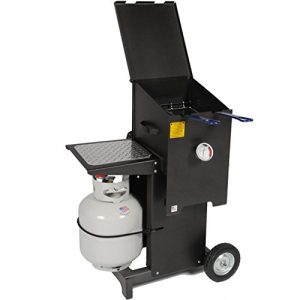 R & V Works Cajun Fryer 6 Gallon Propane Gas Deep Fryer with Stand and 2 Baskets