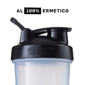 BlenderBottle Classic Loop Top Shaker Bottle, 32-Ounce, Clear/Black/Black