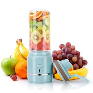 Portable Blender Micnaron Personal Blender for Shakes and Smoothies 4000mAh Rechargeable Mini Fruits Juicer with 6 Blades Portable Blender Cup for Sports, Home, Office and Travel (Blue)