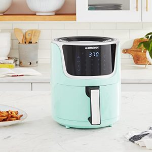 GoWISE USA GW22964 5 Quart Electric Air Fryer with Digital Touchscreen + Recipe Book, 5-Qt, Mint/Silver