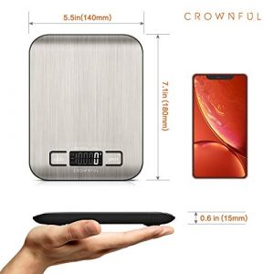 CROWNFUL Food Scale & CROWNFUL Smart Air Fryer Toaster Oven Combo, 10.6 Quart WiFi Convection Roaster with Rotisserie & Dehydrator