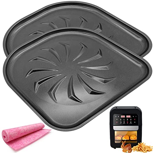 HEISENLIN Drip Tray for PowerXL Air Fryer, 2 PCS Upgraded Nonstick Oil Drip Pan Tray, Oven Drip Pan for 6QT, 10QT PowerXL Vortex Air Fryer Oven Pro Plus, Dishwasher Safe