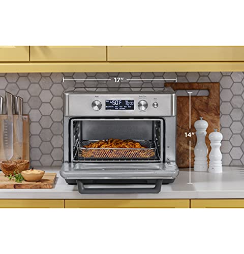 GE Digital Air Fryer Toaster Oven + Accessory Set | Convection Toaster with 8 Cook Modes | Large Capacity Oven - Fits 12" Pizza | Countertop Kitchen Essentials | Stainless Steel