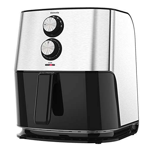 KitchenUp 6.8 Quarts Air Fryer Oven, 1700W Oilless Cooker with Detachable Dishwasher Safe Basket and Easy Use Knobs for Roasting, Air Frying, Reheating and Dehydrating, XL