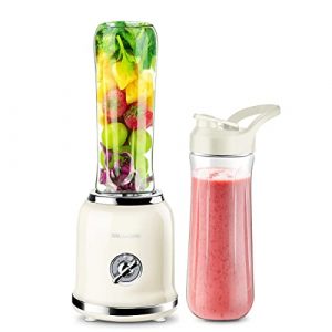 Personal Blender, REDMOND Powerful Smoothie Blender with 2 Portable Bottle 2 Speed Control & Pulse Function 6 Stainless Steel Blades, BPA Free (Cream)