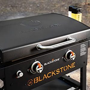 Blackstone 1883 Gas Hood & Side Shelves Heavy Duty Flat Top Griddle Grill Station for Kitchen, Camping, Outdoor, Tailgating, Countertop, 28", Black