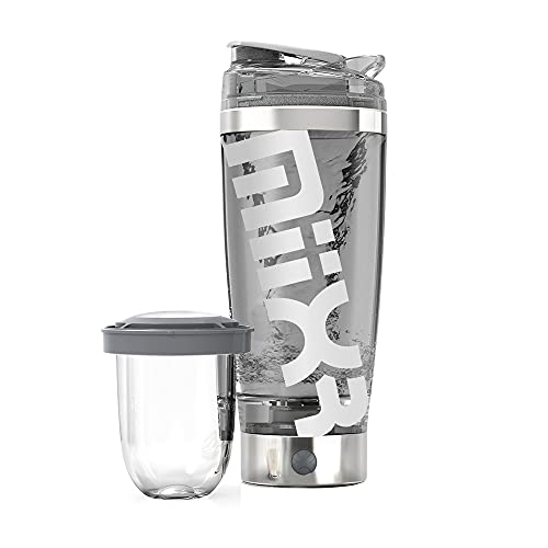 PROMiXX - MiiXR PRO Electric Shaker Bottle, Powerful Mixer Bottle for Smooth Shakes & Supplements, Bottle Blender, Shake Bottle Mixer, Protein Shake Blender, Vortex Mixer, 20oz Tumbler (Silver/White)