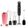 Immersion Hand Blender, 12-Speed and Turbo Mode Hand Mixer, 5-In-1 Stick Blender with Whisk, Egg&Cream Beater, Mearsuring Mug, Milk Frother, Emulsion Handheld Food Mixer For Smoothies, Purée, Sauce