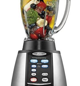Oster Reverse Crush Counterforms Blender, with 6-Cup Glass Jar, 7-Speed Settings and Brushed Stainless Steel/Black Finish - BVCB07-Z00-NP0