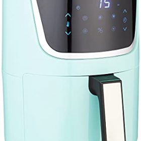 GoWISE USA Electric Mini Air Fryer with Digital Touchscreen + Recipe Book, 1.7-Qt up to 2 Qt Max, Mint/Silver