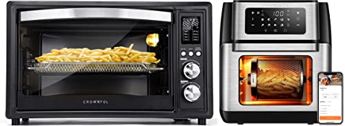 CROWNFUL Air Fryer Toaster Oven, 32 Quart Convection Roaster & Smart Air Fryer Toaster Oven Combo, 10.6 Quart WiFi Convection Roaster with Rotisserie & Dehydrator