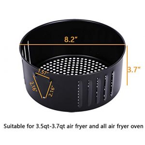 Air Fryer Replacement Basket 3.7QT For Power Gowise USA Farberware Air Fryer and All Air Fryer Oven, Air fryer Accessories, Non-Stick Fry Basket, Dishwasher Safe
