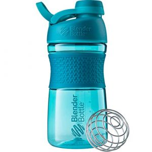 BlenderBottle SportMixer Shaker Bottle Perfect for Protein Shakes and Pre Workout, 20-Ounce, Teal