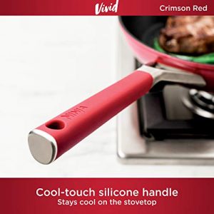 Ninja C20020 Foodi NeverStick Vivid 8-Inch Fry Pan, Nonstick, Durable & Oven Safe to 400°F, Cool-Touch Handles, Crimson Red