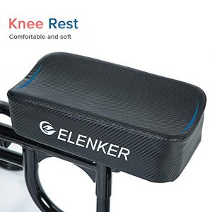 ELENKER Steerable Knee Walker Deluxe Medical Scooter for Foot Injuries Compact Crutches Alternative Black