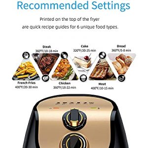 3.4 QT 1500W Air Fryer Cooker With Deluxe Temperature Knob Control, Hot Electric Oven Oilless Nonstick Fry Basket with Stainless Steel Finish, Auto Shut-off