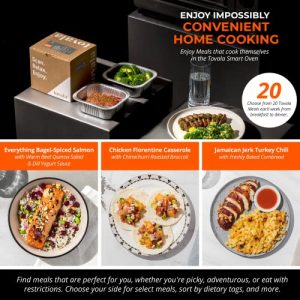 Tovala Gen 2 Smart Steam Large Countertop WiFi Oven | 5 Mode Programmable Oven and Smartphone Controlled | Toast, Steam, Bake, Broil and Reheat | Black & Stainless Steel Convection and Toaster Oven