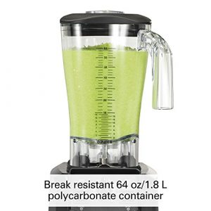 Hamilton Beach Commercial HBH550 The Fury Blender, 3 hp, 2 Speeds, Pulse, 64 oz./1.8 L Cutter Assembly Polycarbonate Container, 18.04