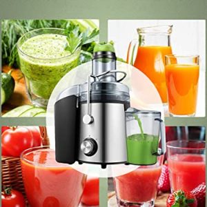 Juicer Machines 1000W Juice Extractor with 75MM Wide Mouth fro Whole Fruit and Vegetables, Anti-slippery Feet and Easy Cleaning, Stainless Steel Centrifugal Juicer with 2 Speeds, BPA Free