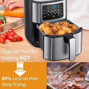 Air Fryer, BLUE STONE 8 in 1 Electric Hot Air Fryer with LCD Touch Panel, 6 Quart Digital Hot Oven Oiliness Cooker, Upgrade 8 Presets, Preheat, Keep Warm& Nonstick Frying Pot