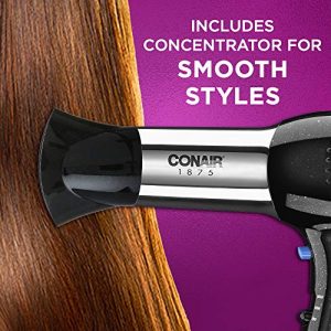 Conair 1875 Watt Full Size Pro Hair Dryer with Ionic Conditioning , Black / Chrome, 1 Count