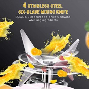 DIHAO Juice Blender, Portable Blender, Household Personal Blender Mini Juicer Cup 480ML Fruit Juice Mixer with USB Rechargeable and 6 Pcs Stainless Steel Blades for Home Outdoor