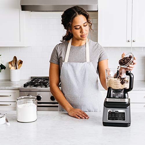 Ninja BN801 Professional Plus Kitchen System, 1400 WP, 5 Functions for Smoothies, Chopping, Dough & More with Auto IQ, 72-oz.* Blender Pitcher, 64-oz. Processor Bowl, (2) 24-oz. To-Go Cups, Grey