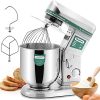Huanyu Commercial Stand Mixer 10QT 500W Electric Dough Blender with Stainless Steel Bowl Dough Hook Flat Beater Whisk 3 In 1 Multifunctional Food Mixing Machine 180 °Agitating Home Use 110V USplug