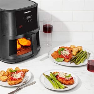 Chefman TurboTouch Easy View Air Fryer, The Most Convenient And Healthy Way To Cook Oil-Free, Watch Food Cook To Crispy And Low-Calorie Finish Through Convenient Window, 8 Qt (Renewed)